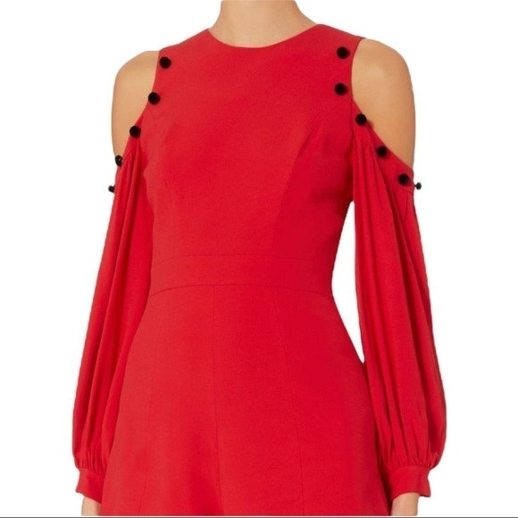 ALEXIS Asher Long sleeve shoulder Cut out Romper Red Size XS NWT - Picture 5 of 12